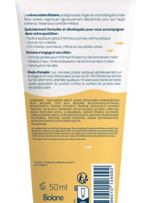Crème solaire 50ml biolane - Kiabi Crème solaire 50ml biolane - Kiabi