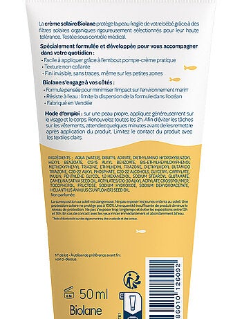 Crème solaire 50ml