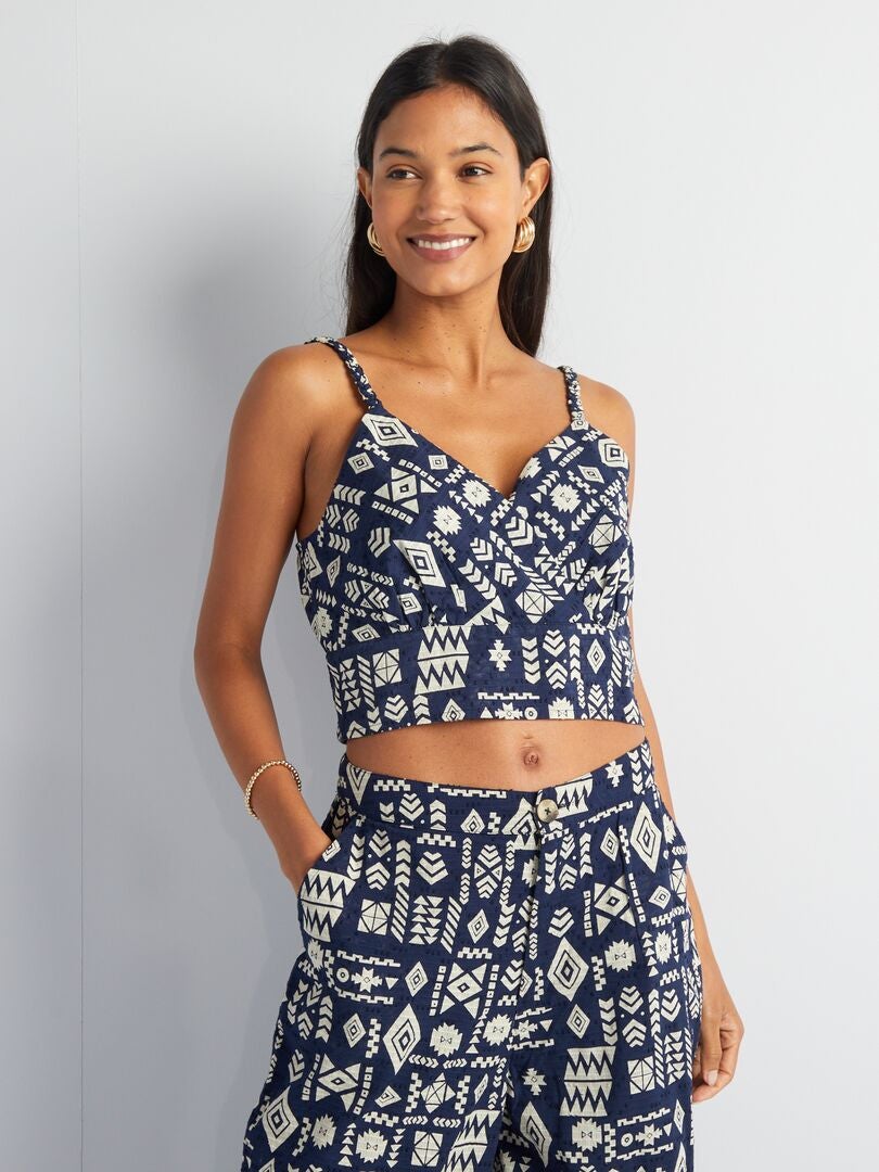 Topshop - Crop top transparent à fleurs - Multicolore Topshop - Crop top transparent à fleurs - Multicolore