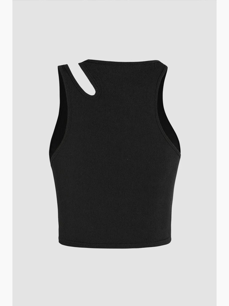 Crop top à col asymétrique hiccup Noir - Kiabi