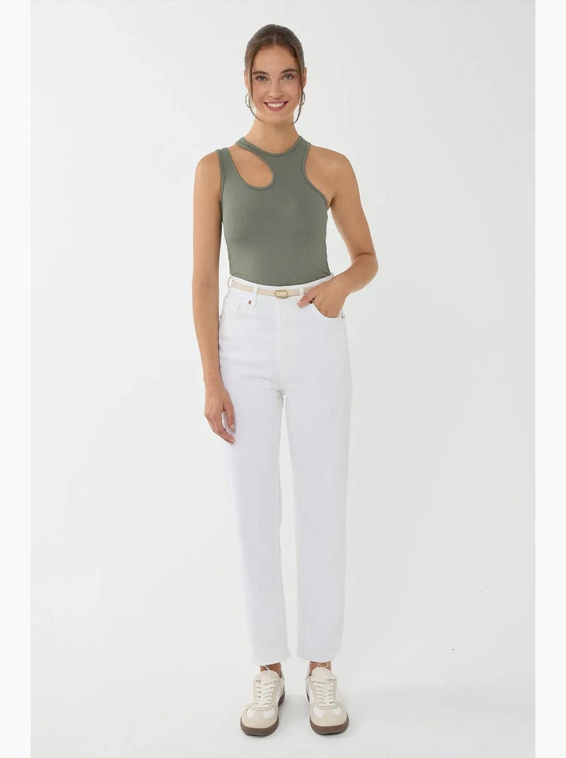 Crop top à col asymétrique hiccup Vert - Kiabi