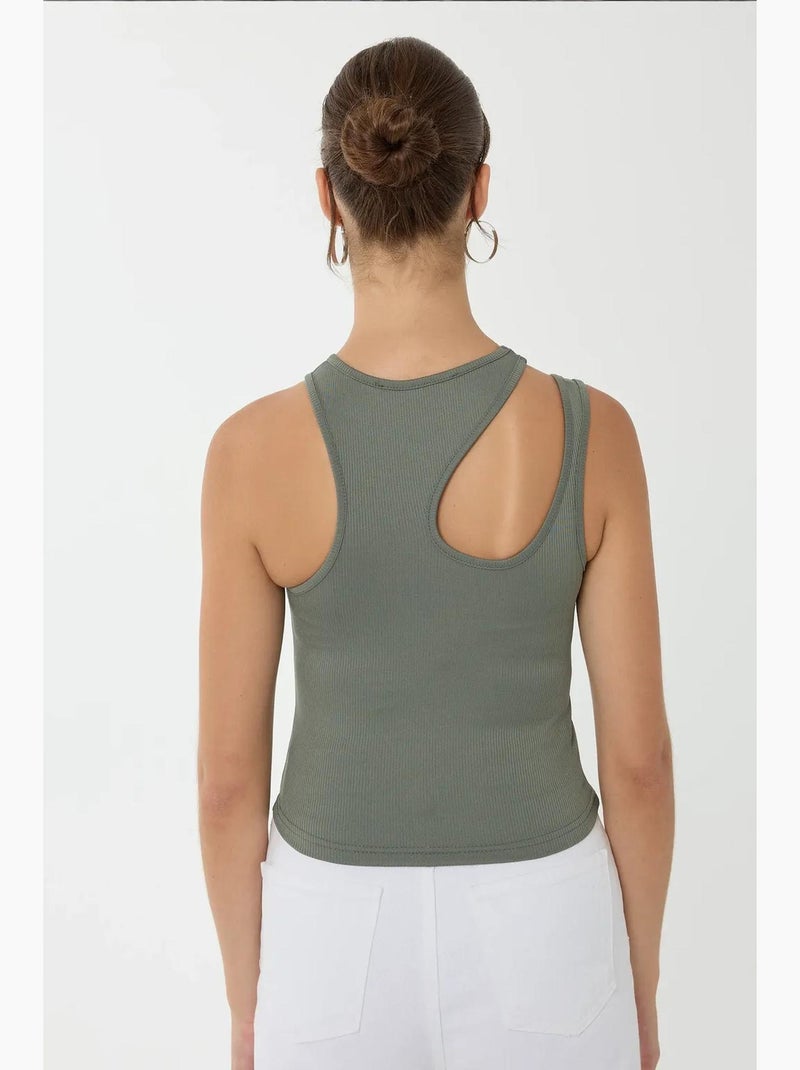 Crop top à col asymétrique hiccup Vert - Kiabi