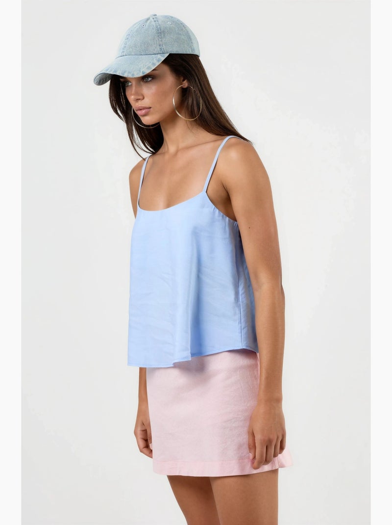Crop top à col carré busem Bleu ciel - Kiabi