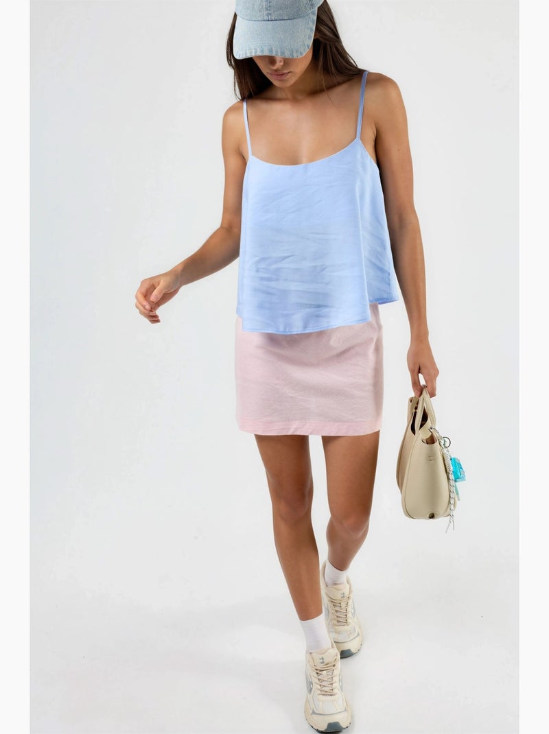 Crop top à col carré busem Bleu ciel - Kiabi