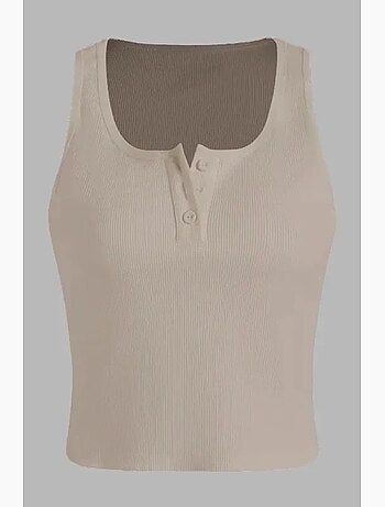 Crop top basique à boutons détaillés hiccup