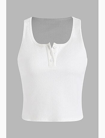Crop top basique à boutons détaillés hiccup
