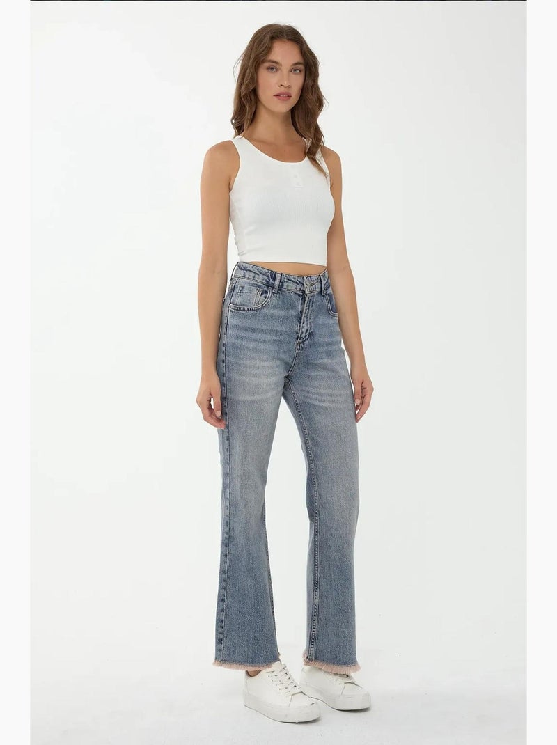 Crop top basique à boutons détaillés hiccup Blanc - Kiabi