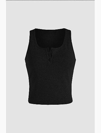 Crop top basique à boutons détaillés hiccup
