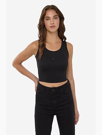 Crop top basique à boutons détaillés hiccup