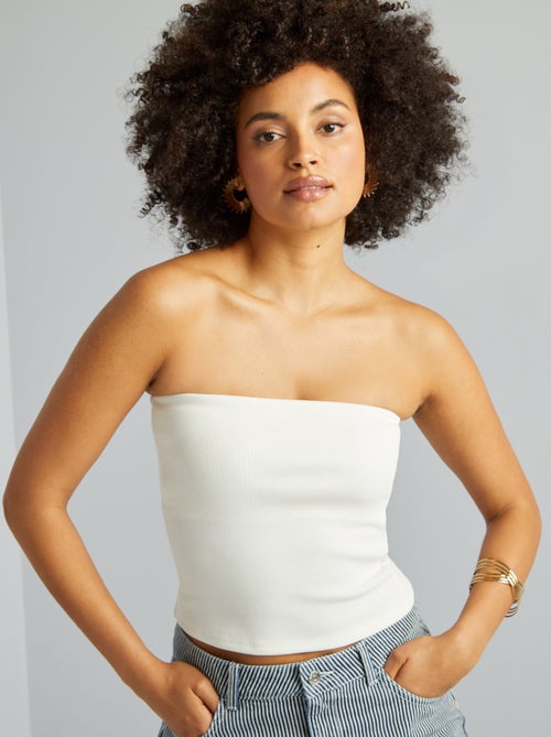 Crop top bustier côtelé - Kiabi