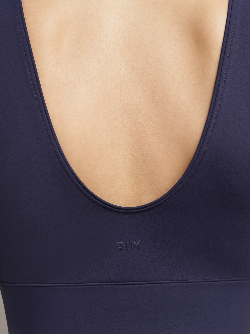 Crop top col V de Sport Dim Move Bleu nuit - Kiabi