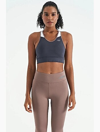 Crop top de sport ajusté en maille à col en u tommy