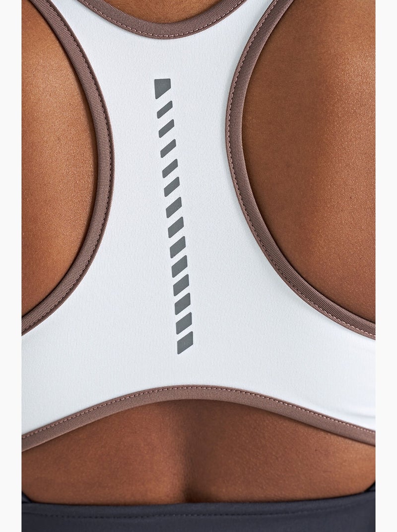 Crop top de sport ajusté en maille à col en u tommy Gris Noir - Kiabi
