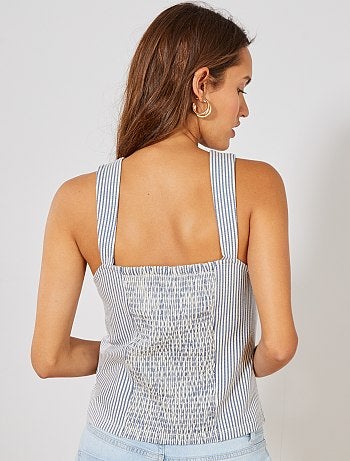 Crop top débardeur dos smocké - Kiabi