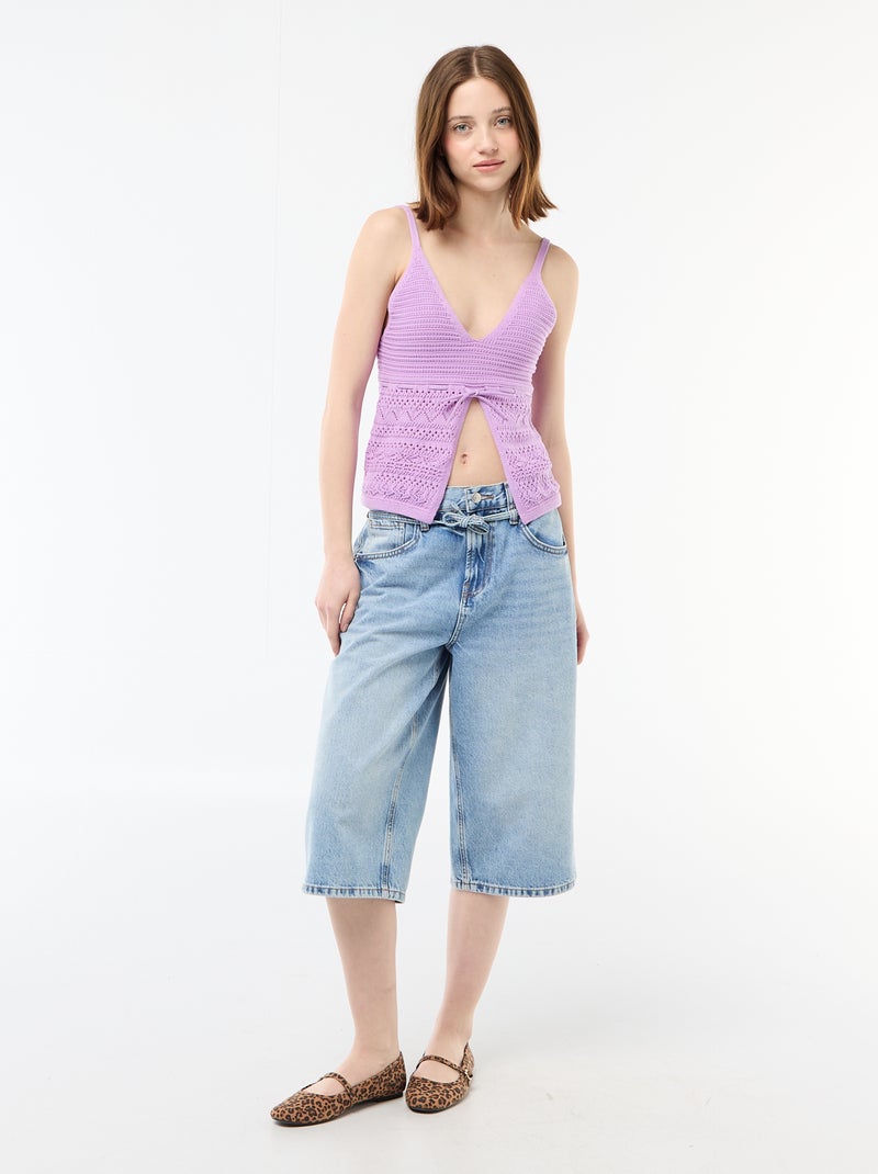 Crop top en crochet Violet - Kiabi