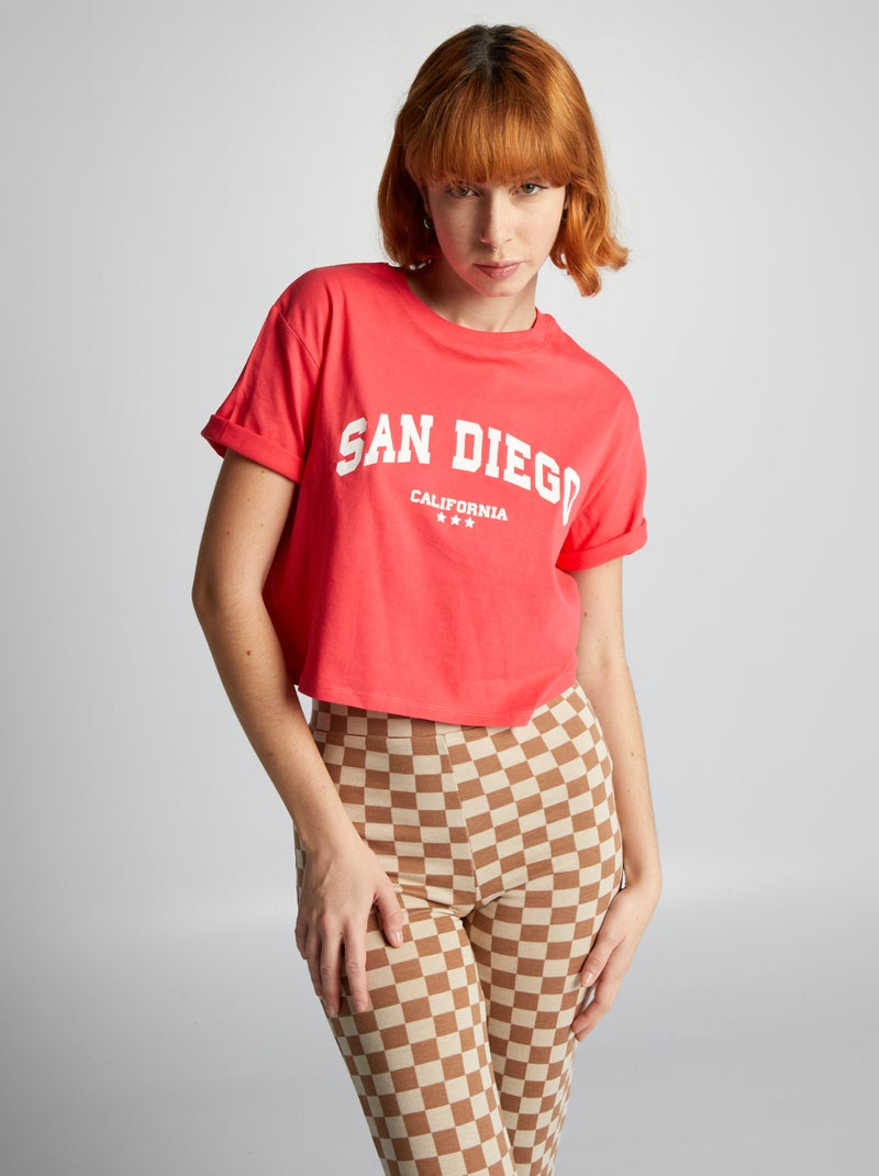 Crop-top en jersey Rose - Kiabi