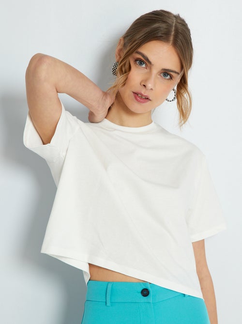 Crop-top en jersey uni - Kiabi