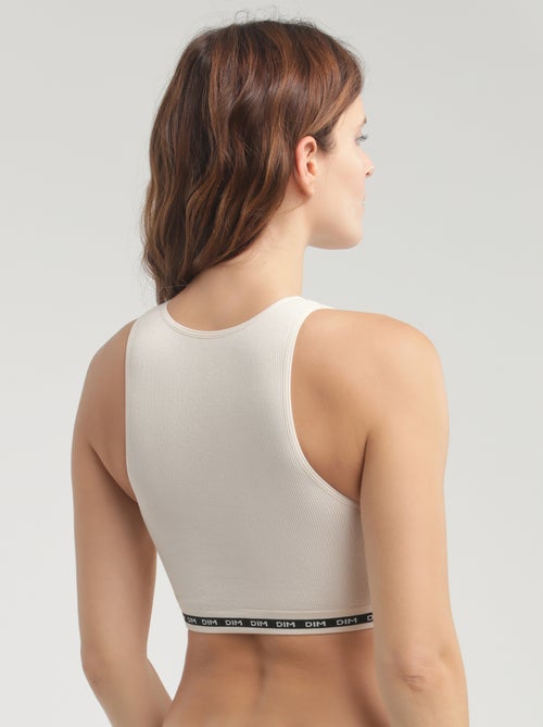 Crop top en microfibre côtelée sans couture Icons Seamless - Kiabi
