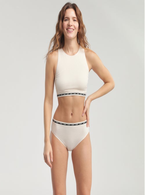 Crop top en microfibre côtelée sans couture Icons Seamless - Kiabi