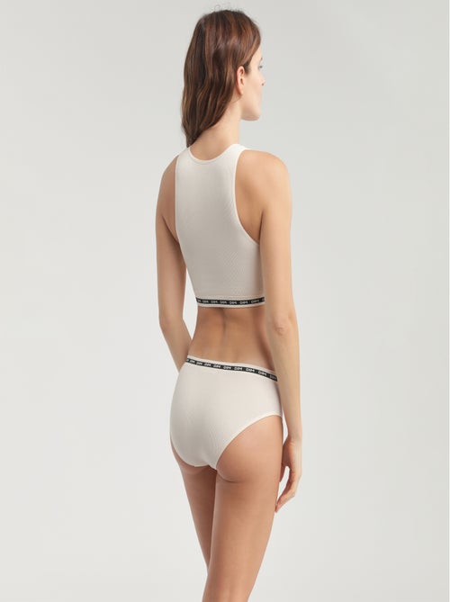 Crop top en microfibre côtelée sans couture Icons Seamless - Kiabi