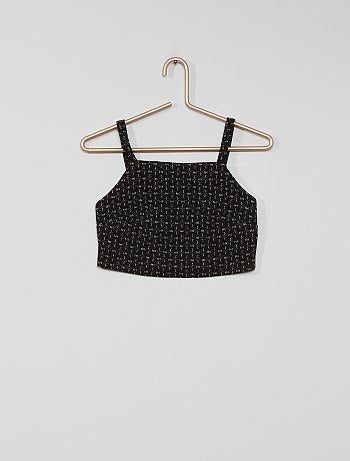 Crop top maille jacquard