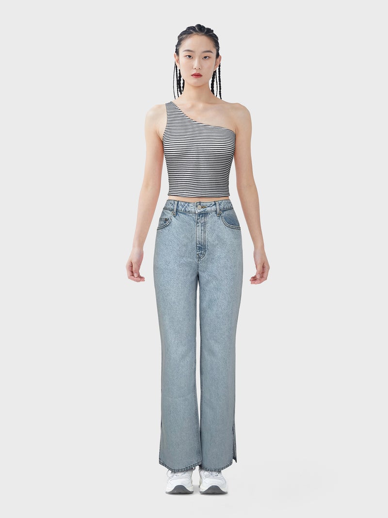 Crop top one shoulder Bleu - Kiabi