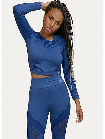 Crop top sans coutures Manches longues Femme Fitness, Alisha