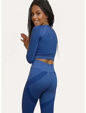 Crop top sans coutures Manches longues Femme Fitness, Alisha