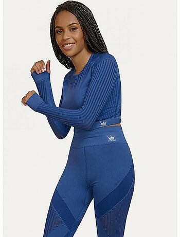 Crop top sans coutures Manches longues Femme Fitness, Alisha