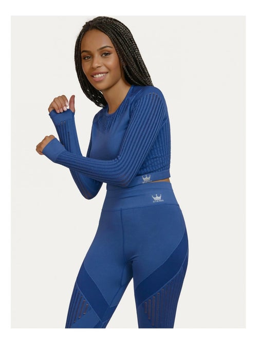 Crop top sans coutures Manches longues Femme Fitness, Alisha - Kiabi