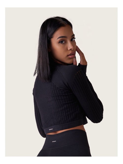 Crop top sans coutures Manches longues Femme Fitness, Alisha - Kiabi