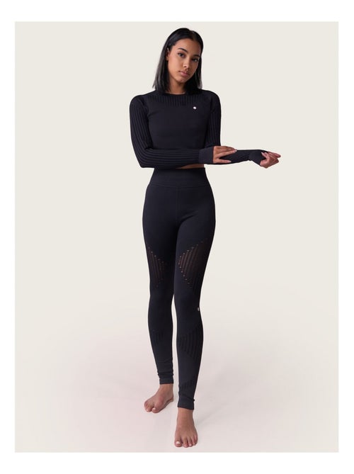 Crop top sans coutures Manches longues Femme Fitness, Alisha - Kiabi