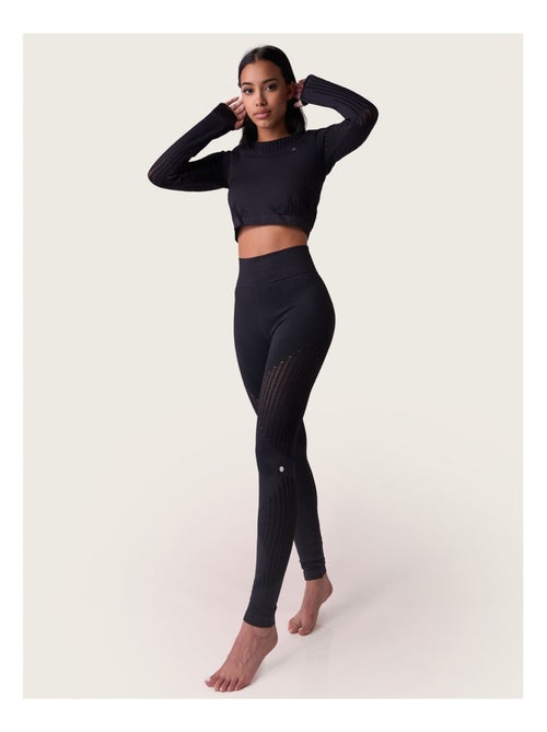 Crop top sans coutures Manches longues Femme Fitness, Alisha - Kiabi