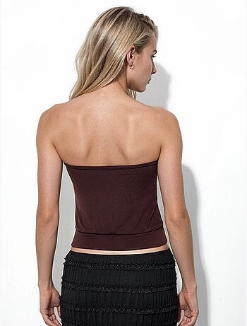 Crop top tricoté sans bretelles busem