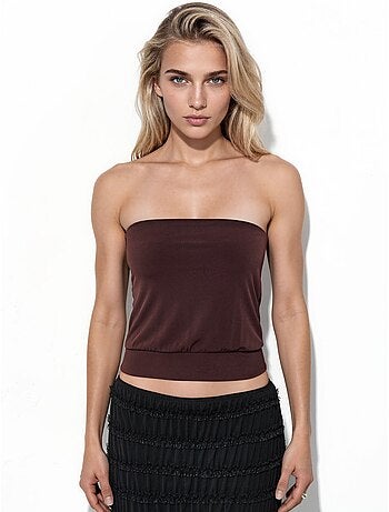 Crop top tricoté sans bretelles busem