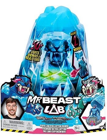 Cryo lab - moose toys - mr. Beast lab - 18 cm, 30 lumières et sons, 2 fauves à collectionner