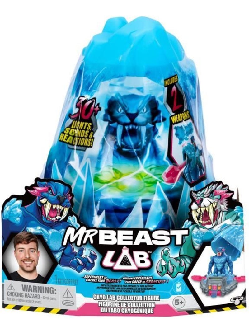 Cryo lab - moose toys - mr. Beast lab - 18 cm, 30 lumières et sons, 2 fauves à collectionner Bleu - Kiabi