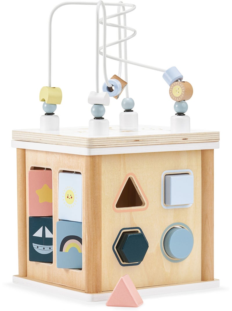 Cube activites bois enfant labyrinthe perles trieur formes montessori mamabrum N/A - Kiabi