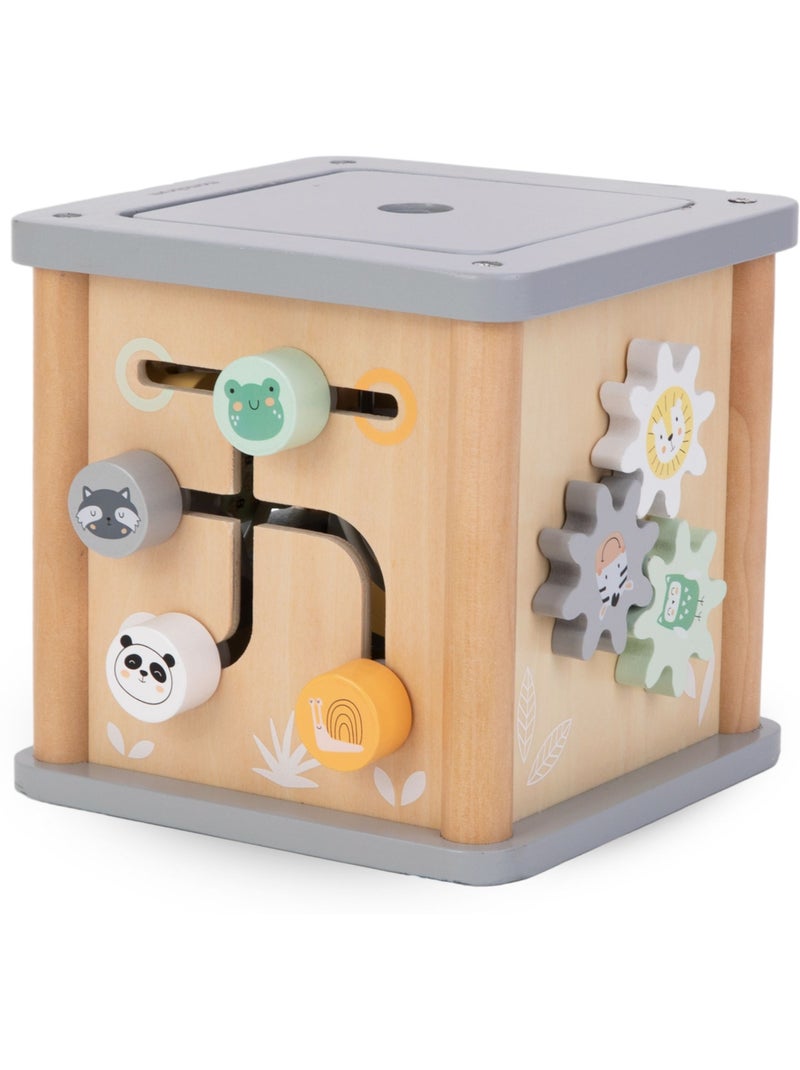 Cube activites bois enfant montessori boucle motrice trieur labyrinthe mamabrum N/A - Kiabi