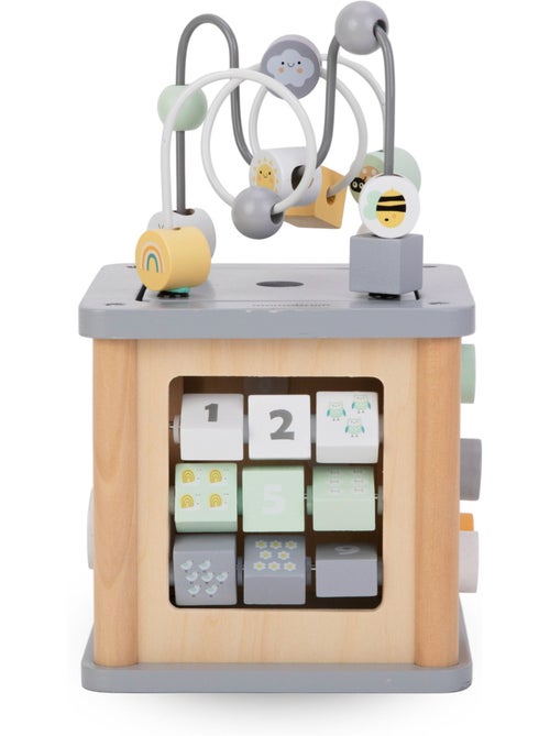Cube activites bois enfant montessori boucle motrice trieur labyrinthe mamabrum - Kiabi