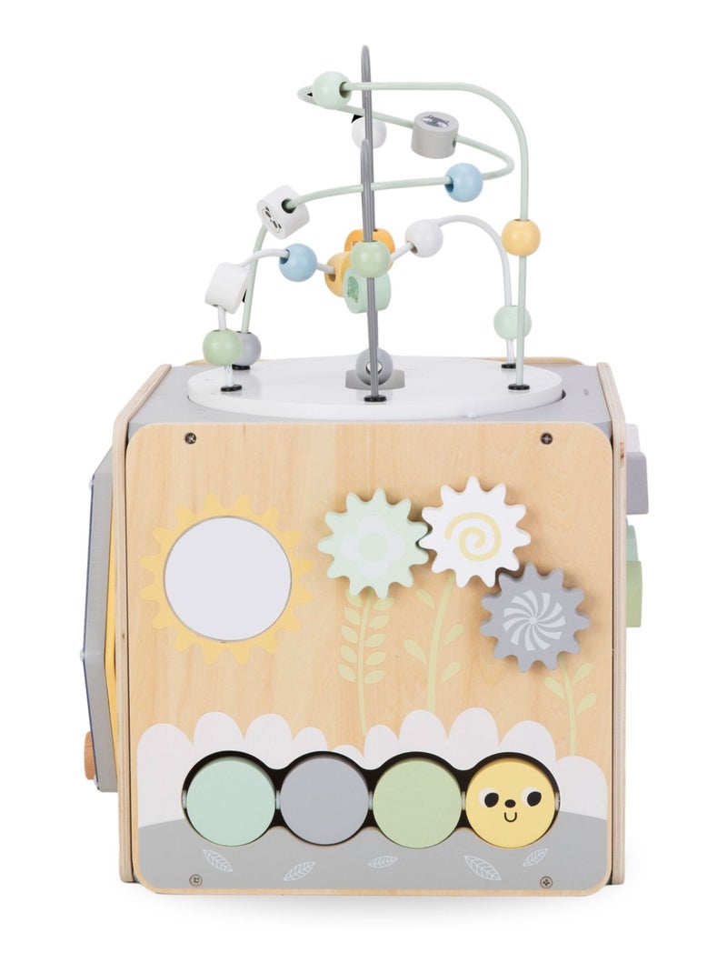 Cube d'activité Bois avec Boulier, Boucle motorisée, trieur Formes, Labyrinthe Forme Arbre N/A - Kiabi