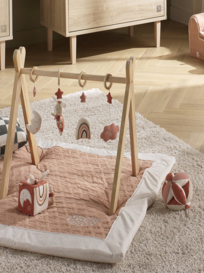 Cube d'activités bébé en coton bio - SAUTHON Rose - Kiabi
