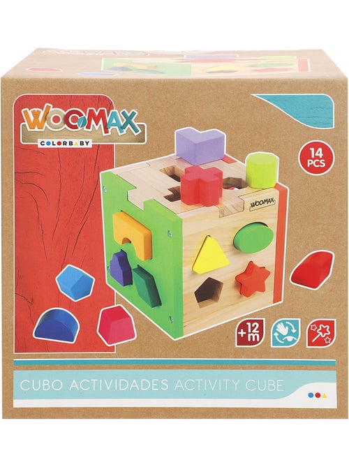 Cube d'activités en bois avec pièces de montage WOOMAX - Kiabi
