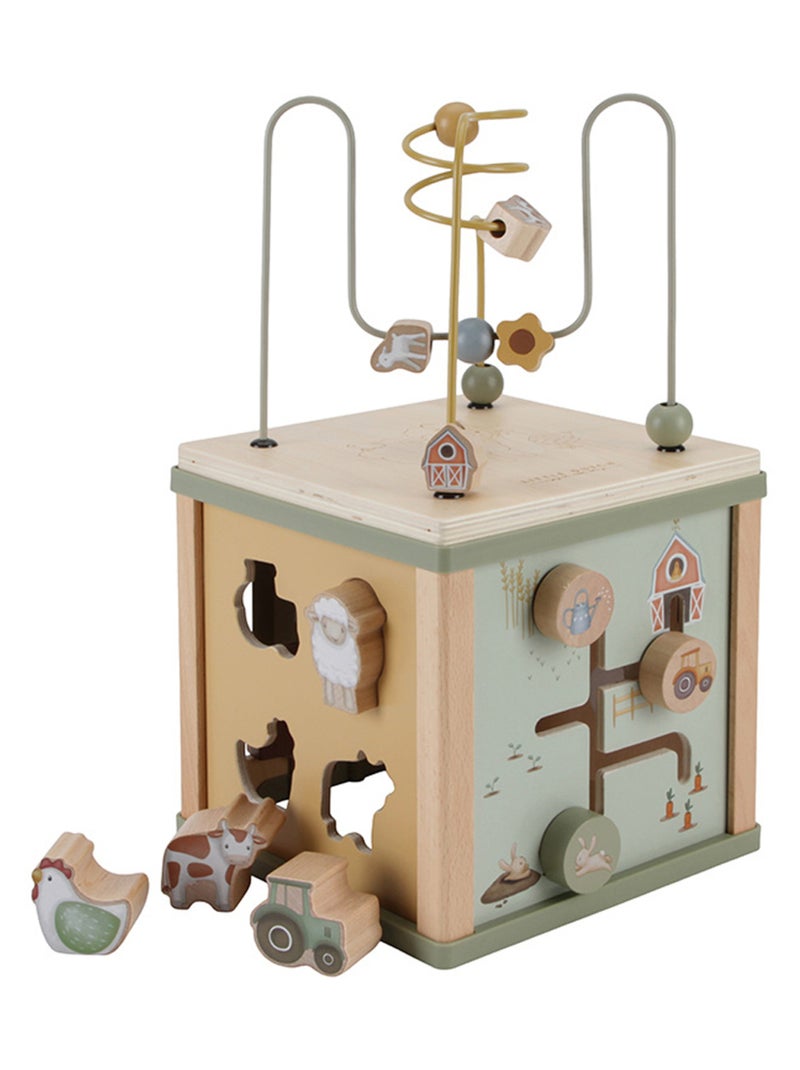Cube d'activités en bois Little Farm Vert - Kiabi