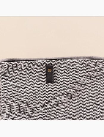 Cube de rangement à chevrons gris 31x31x31cm