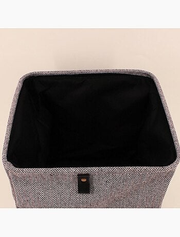 Cube de rangement à chevrons gris 31x31x31cm