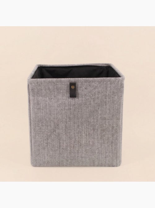 Cube de rangement à chevrons gris 31x31x31cm - Kiabi Cube de rangement à chevrons gris 31x31x31cm - Kiabi