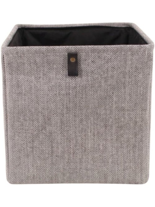 Cube de rangement à chevrons gris 31x31x31cm - Kiabi Cube de rangement à chevrons gris 31x31x31cm - Kiabi