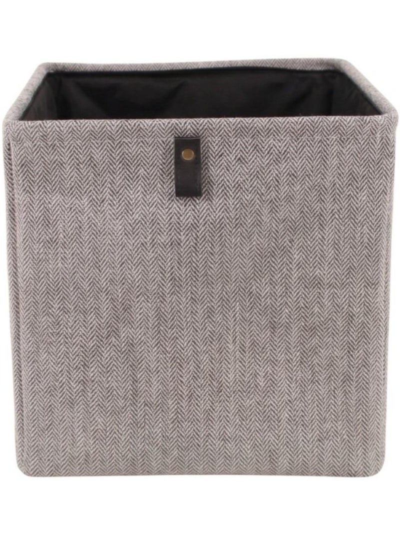 Cube de rangement à chevrons gris 31x31x31cm Gris - Kiabi