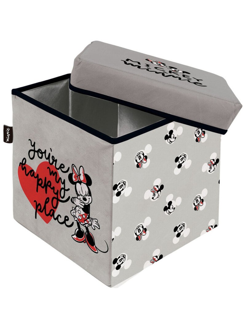 Cube de rangement avec Couvercle - Disney Mickey & Minnie Amoureux - 30x30x30 cm Multicolore - Kiabi